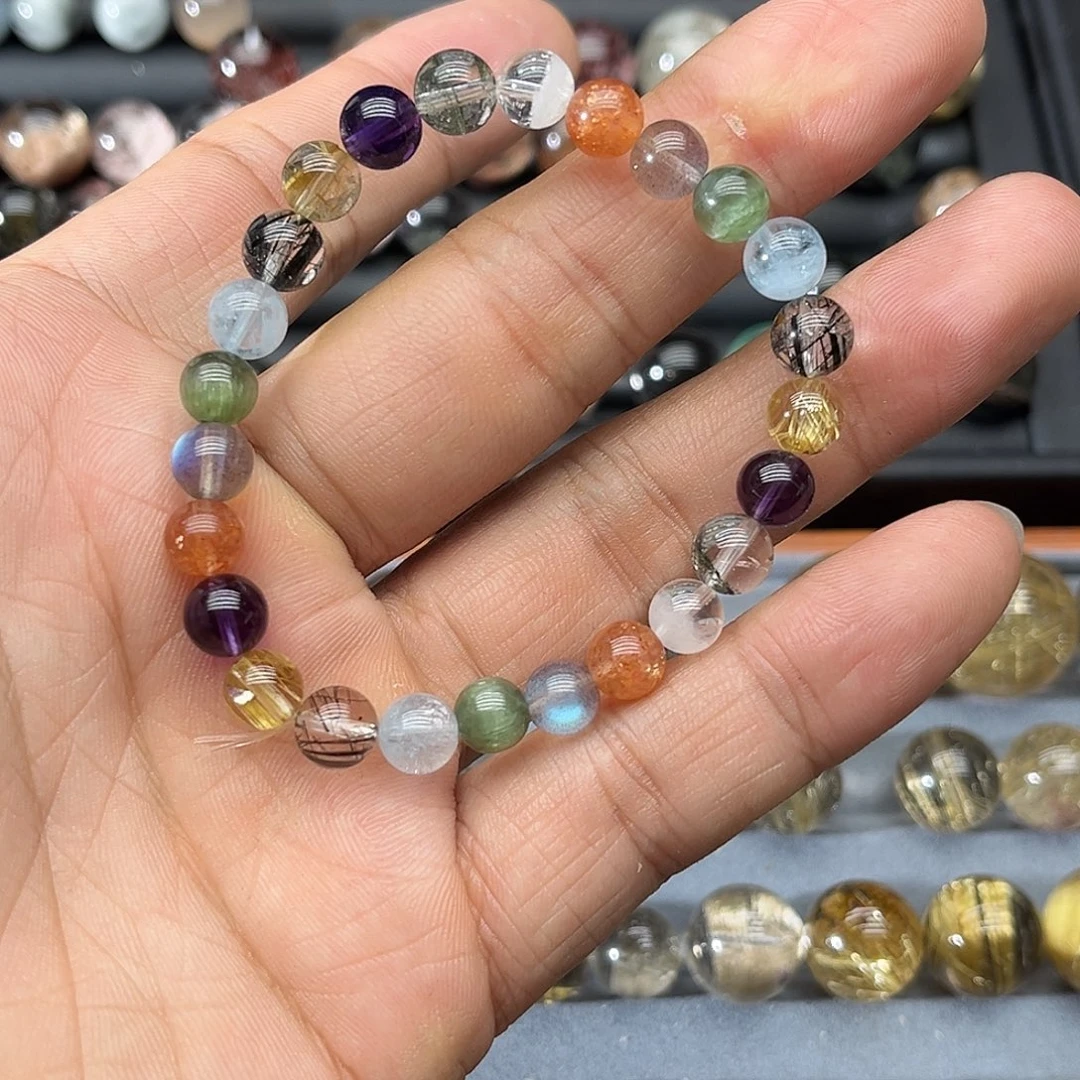 水晶手链未镶嵌7.3mm多宝手链