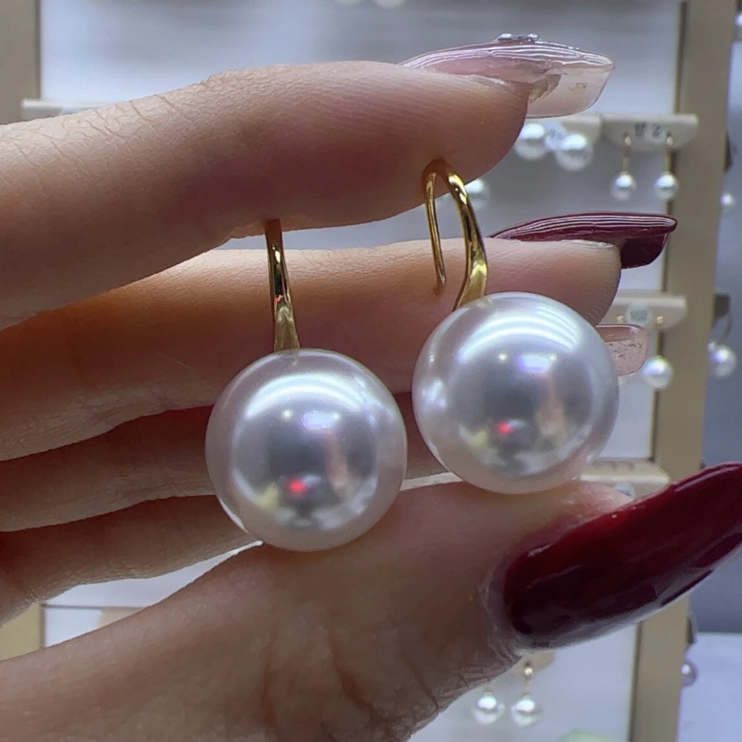 淡水珍珠耳饰18K金镶嵌