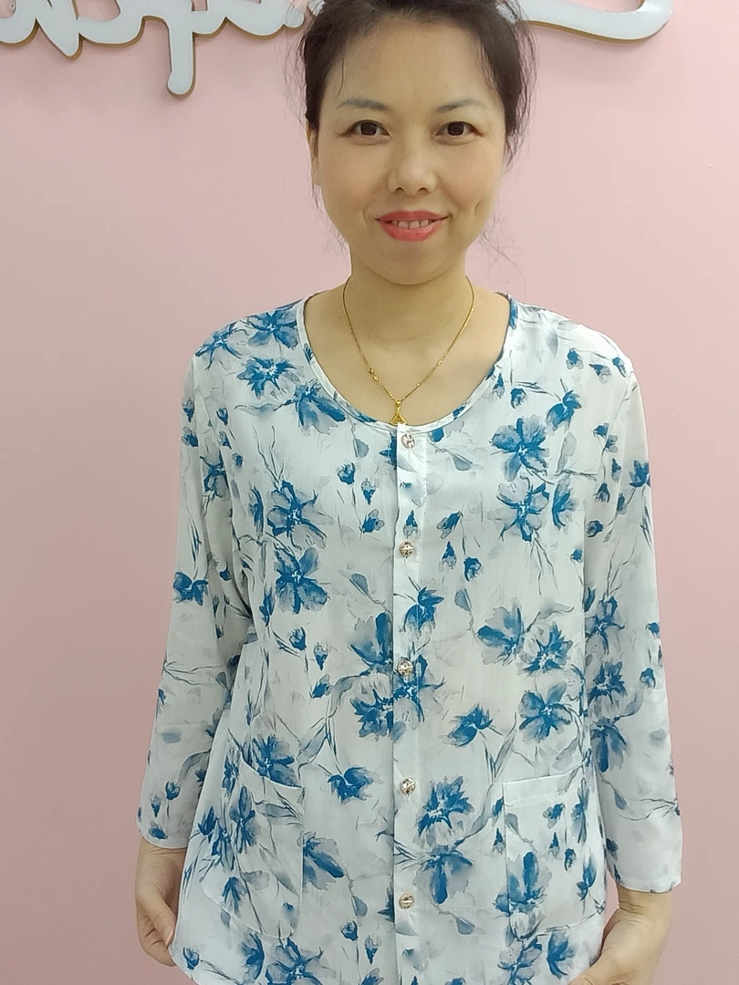 [姐妹服饰]［开扣子］休闲时尚宽松舒适棉绸套装