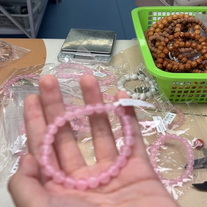 水晶手链未镶嵌粉色120