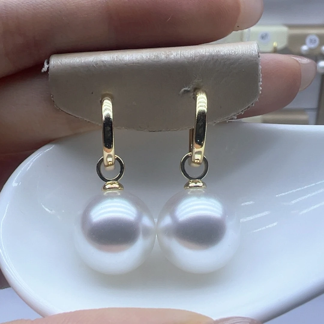银S925镶嵌淡水珍珠耳饰
