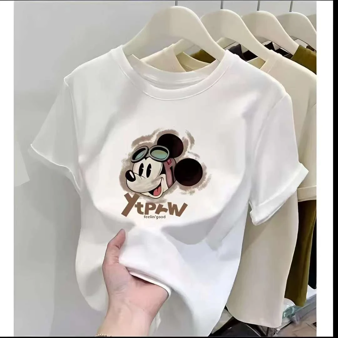 【米奇】 2025夏季新款时尚潮流情侣款男女圆领休闲短袖百搭T恤