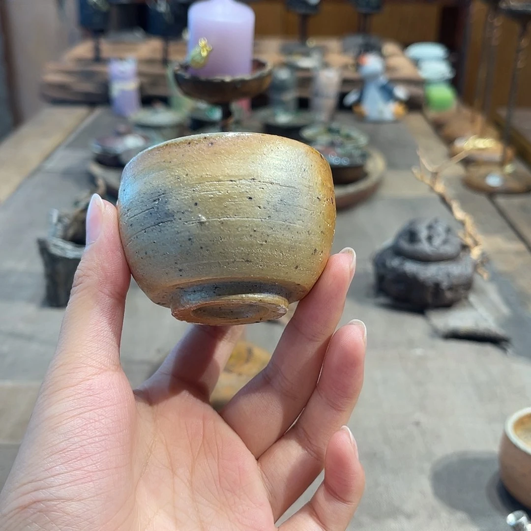 紫砂手工制作 柴烧杯