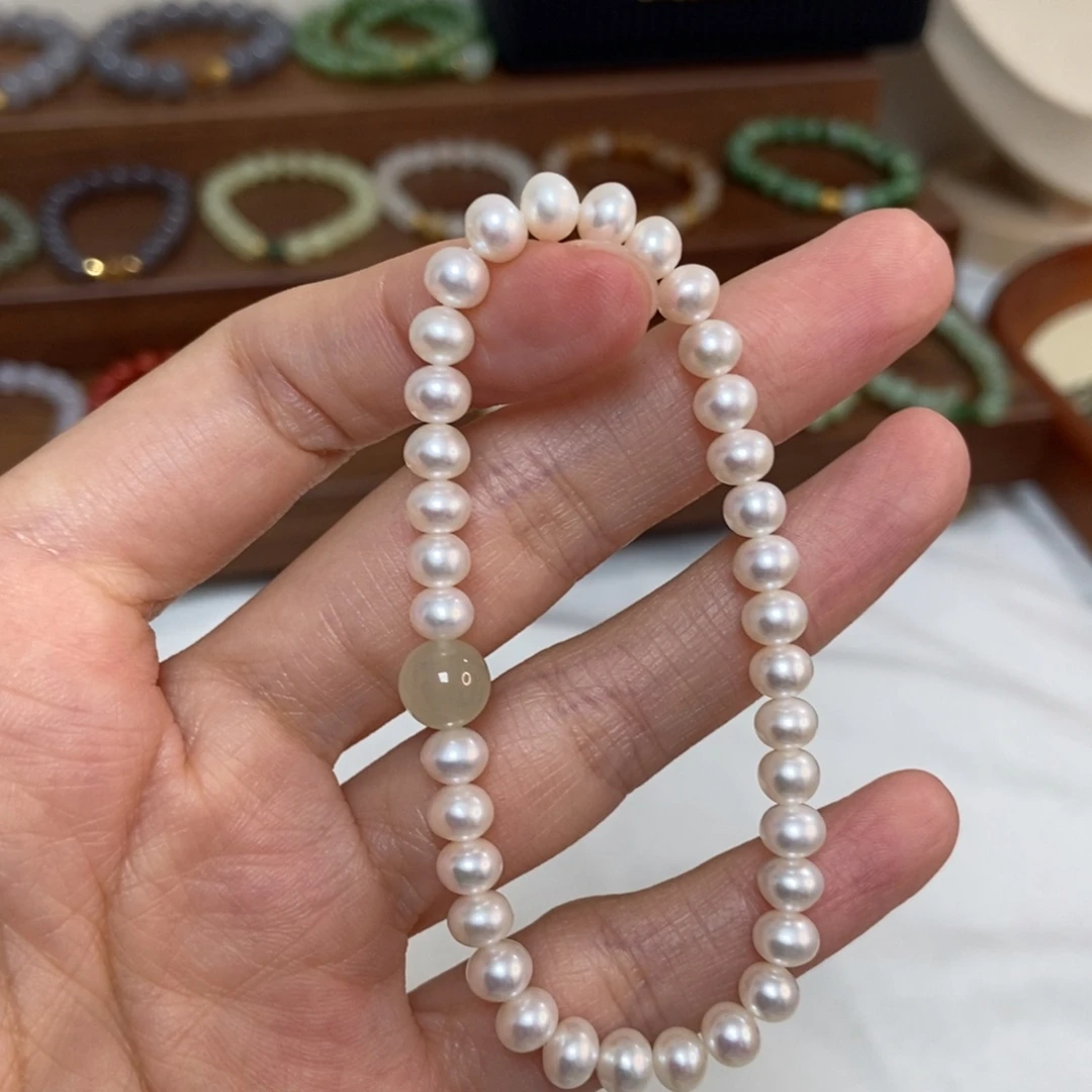 手绳淡水珍珠未镶嵌5mm淡水珍珠