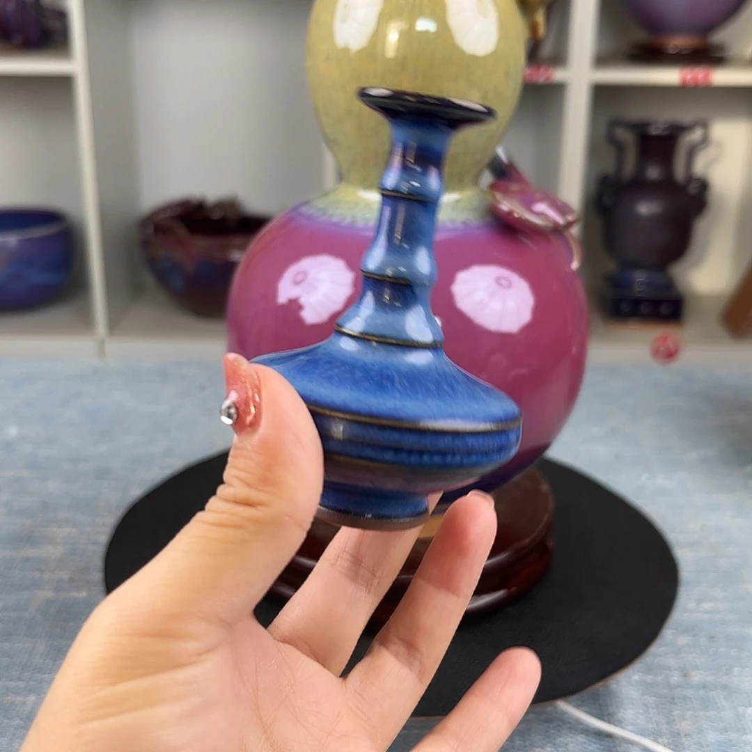 海***3瓷片竹节瓶炭烧手拉坯