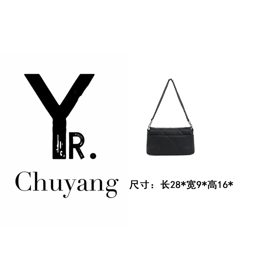 【初阳甄选】FES-6196-黑色单肩款耐磨韩式刺绣斜挎包