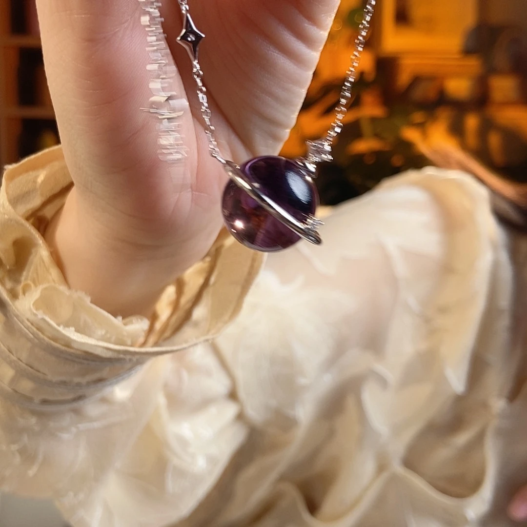 颈饰银S925镶嵌紫晶