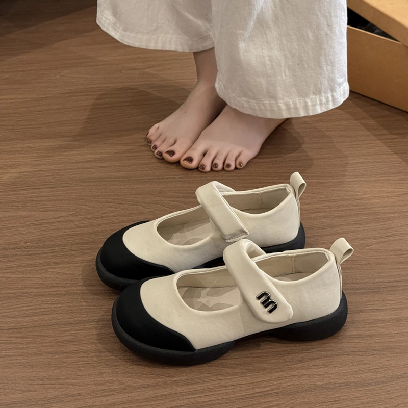 玛丽珍鞋女2025新款夏季凉鞋厚底小皮鞋魔术贴不累脚女鞋软底单鞋