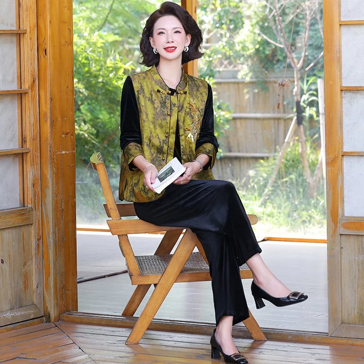 中老年女装宽松气质春秋显瘦洋气时尚中式中国风2025秋季新款爆款