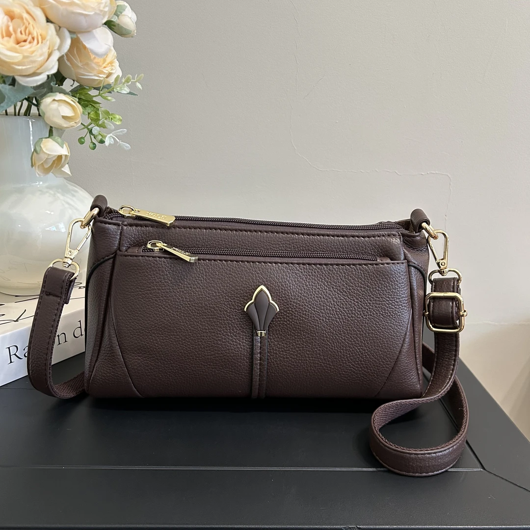 2025新款单肩腋下包包女爆款 休闲简约风百搭女士真皮斜跨包