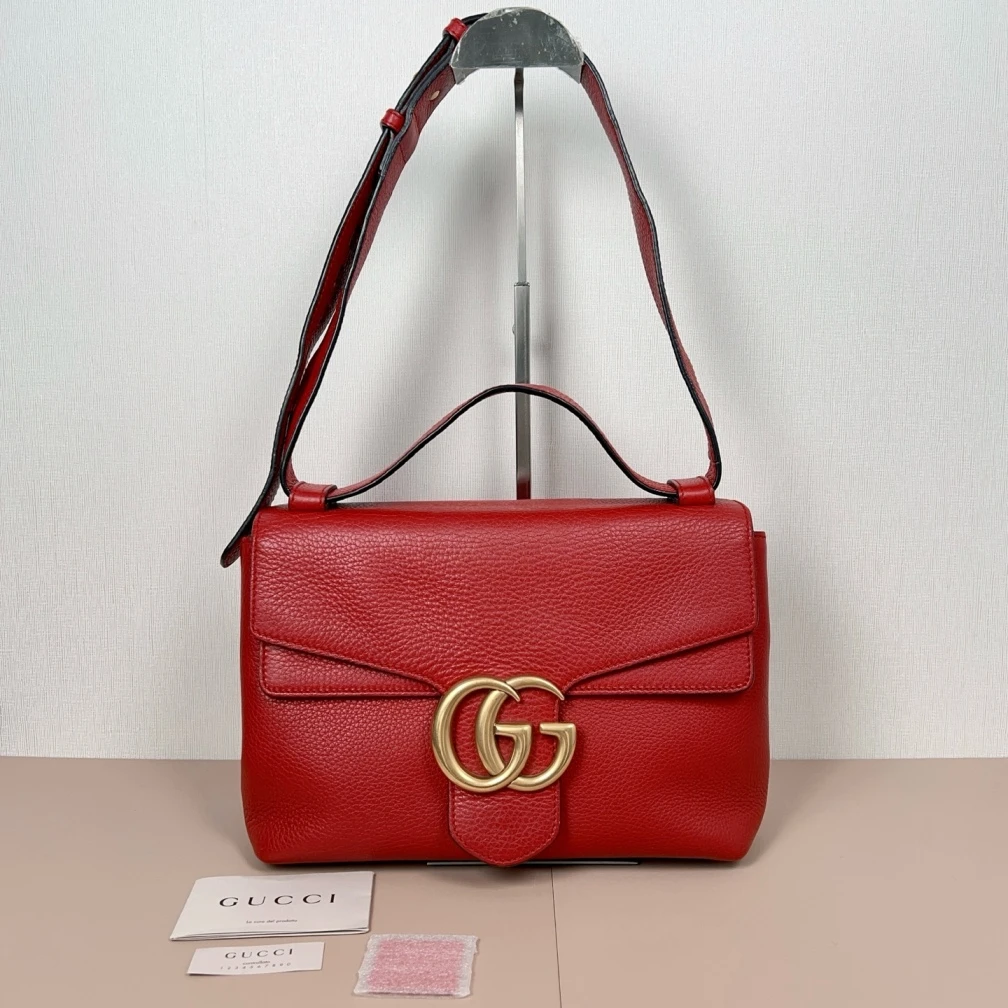 95新 GUCCI/古驰 gucci古驰红金马蒙邮差包a9718