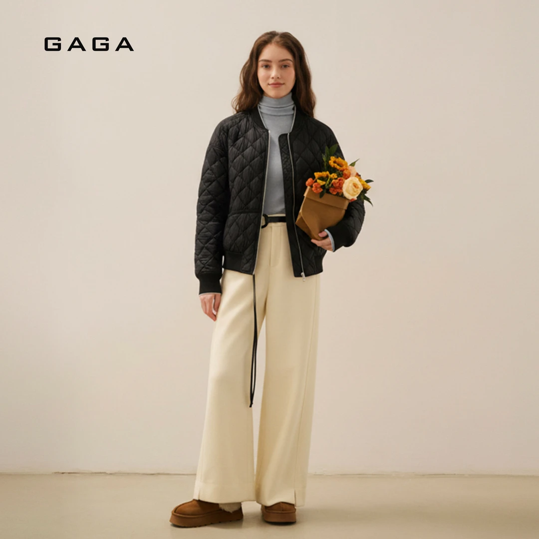 GAGA2025年冬季新款白鸭绒球女复古百搭保暖外套D54Y08520