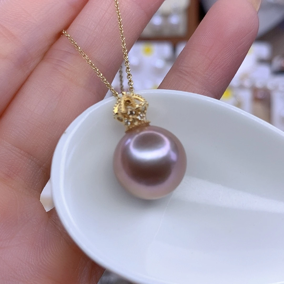 银S925镶嵌淡水珍珠颈饰