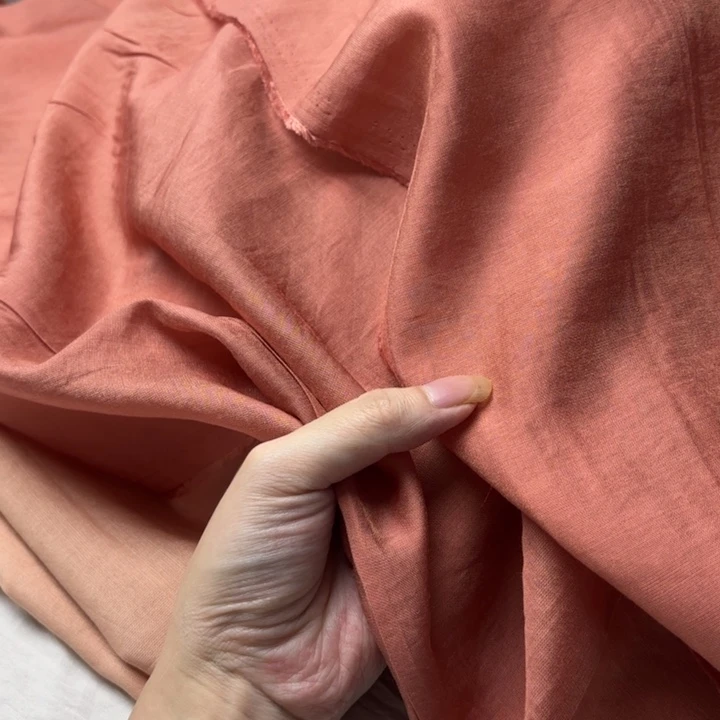 混纺棉粉橙色人鱼姬3米