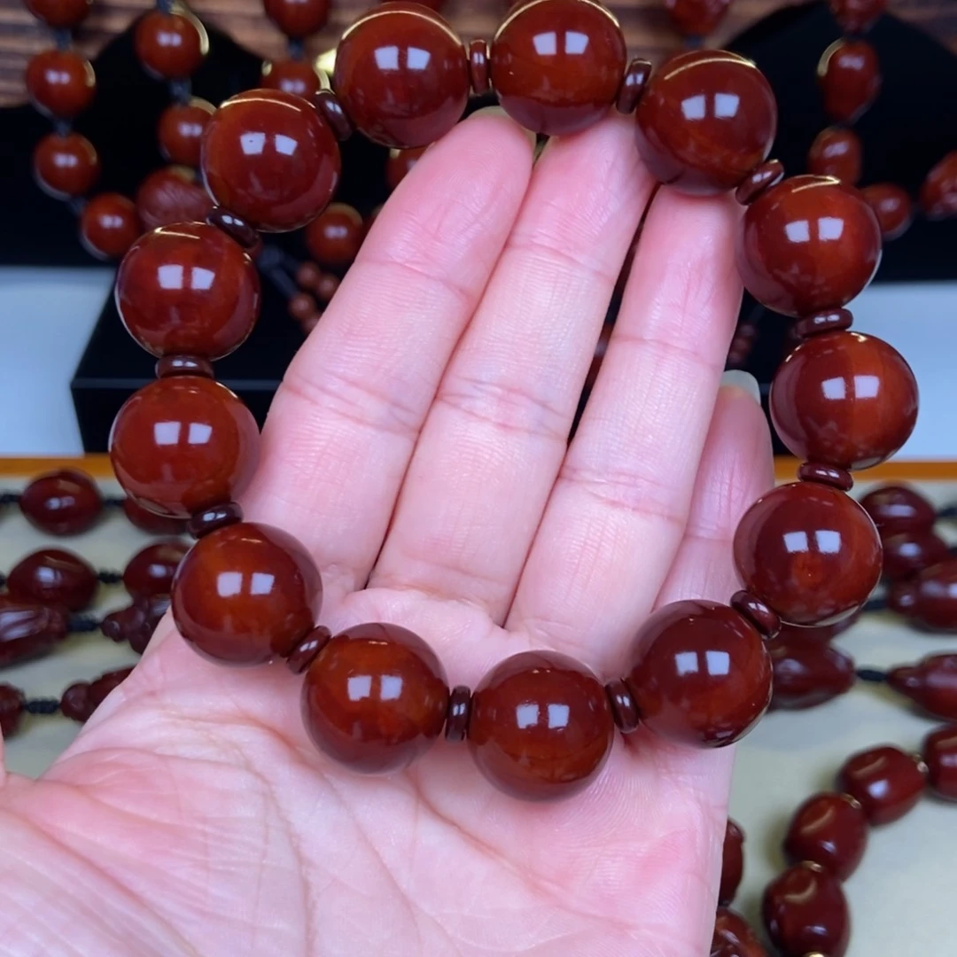 橄榄核吊坠正圆光珠