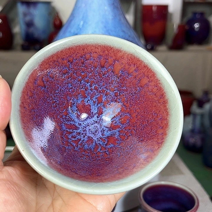 瓷片钧瓷手工艺品杯子