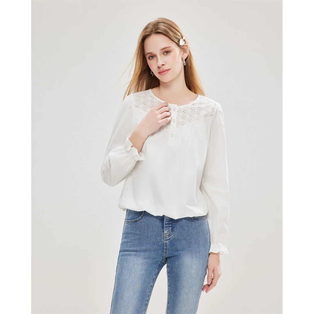 IEF/爱依服2025春季新款法式文艺知性淑女气质感上衣欧若风蕾丝