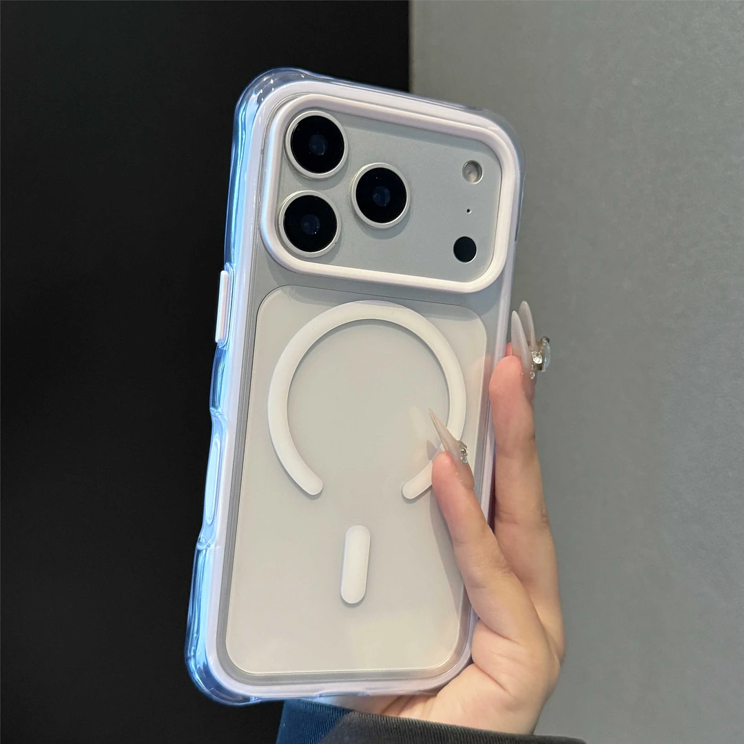 果冻透明磁吸四角防摔适用iPhone17promax/17pro手机壳带ai按键17