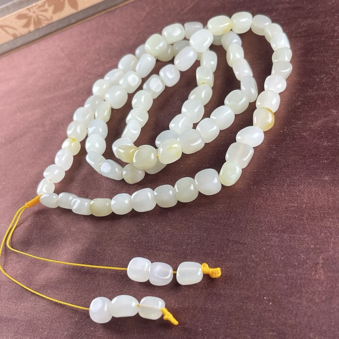 天然和田玉随形原石项链   毛衣链