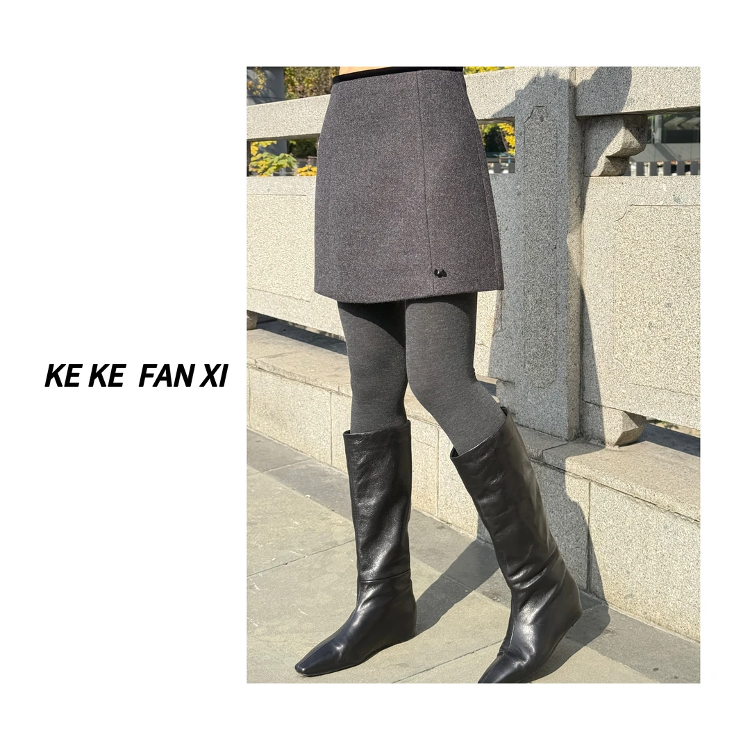 258930灰色半身短裙百搭时尚女士秋冬