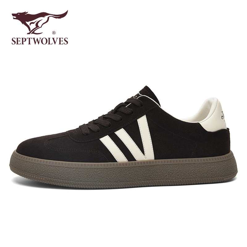 七匹狼正品男鞋秋季时尚百搭运动休闲鞋男士德训鞋轻奢潮流阿甘鞋