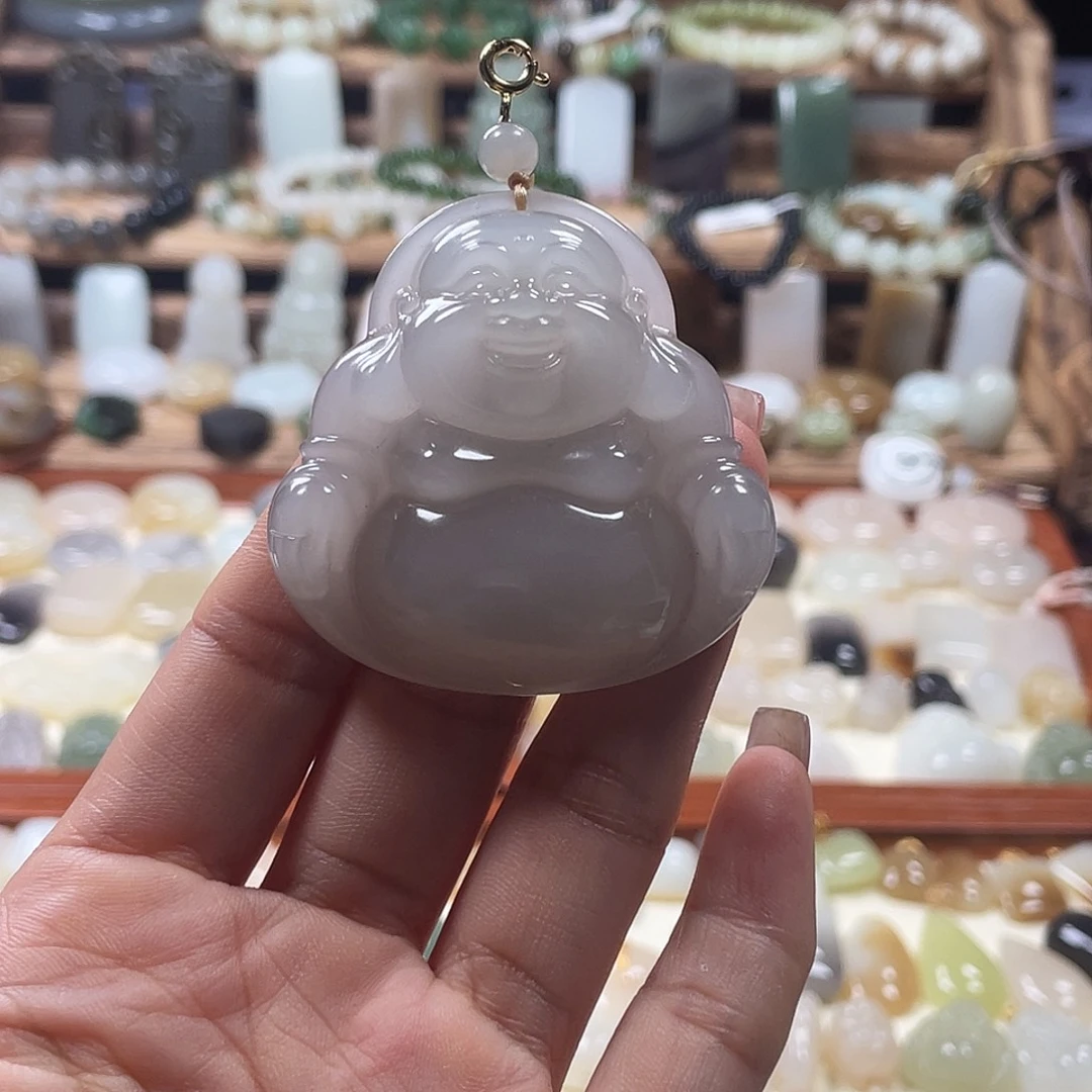 招***猫和田玉银S925镶嵌吊坠(赠链)