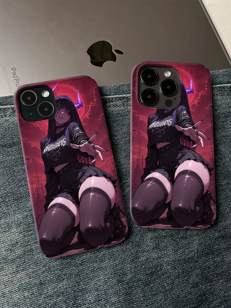 恶魔感少女手机壳适用于苹果16promax17华为荣耀vivo小米等