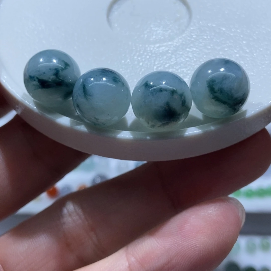 散珠翡翠翡翠飘花圆珠 卡11.7