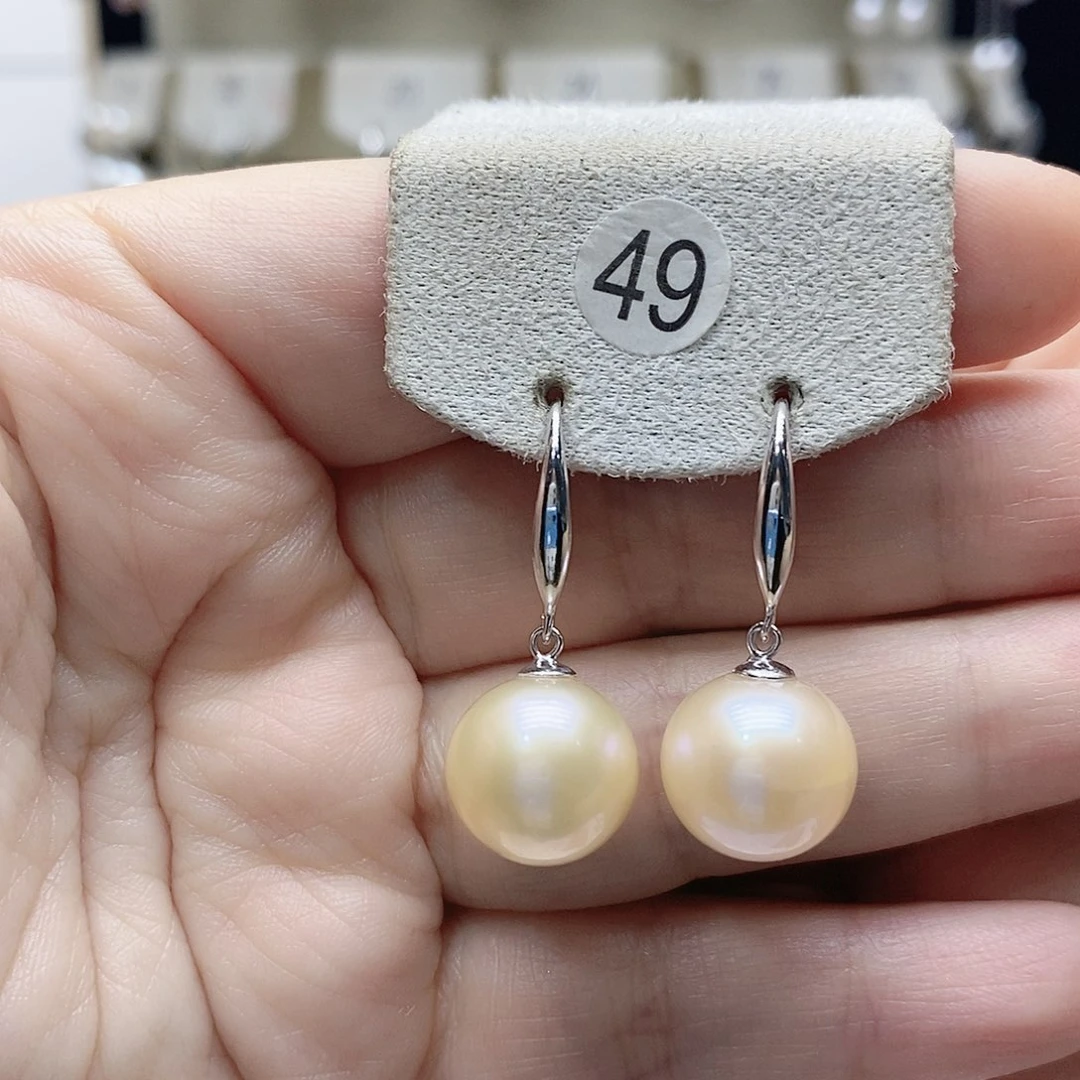 淡水珍珠耳饰银S925镶嵌