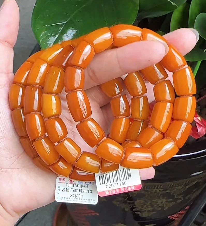 【齐福珠宝】TJ1140/10mm天然琥珀蜜蜡马蹄珠单圈（多样性发其一）