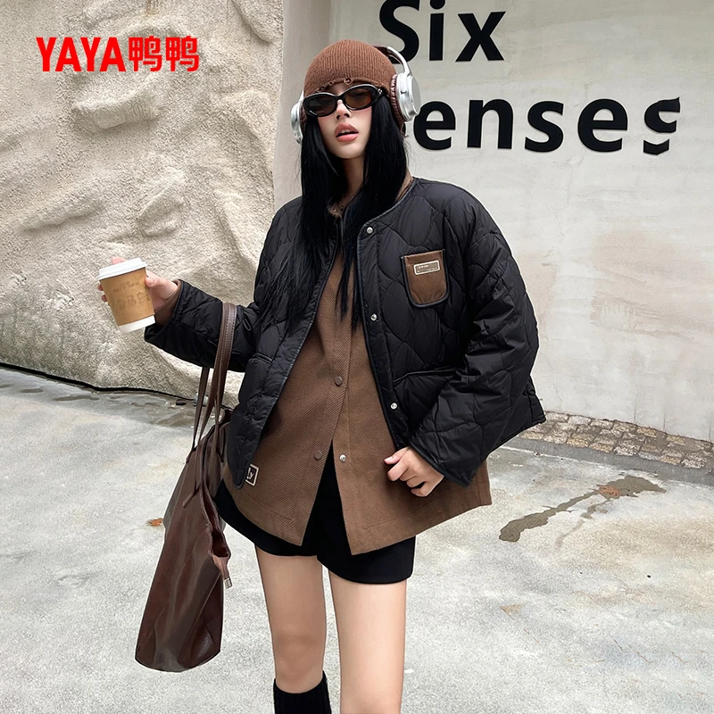 鸭鸭短款轻薄羽绒服女士秋冬季户外时尚休闲保暖外套YE4B614491M