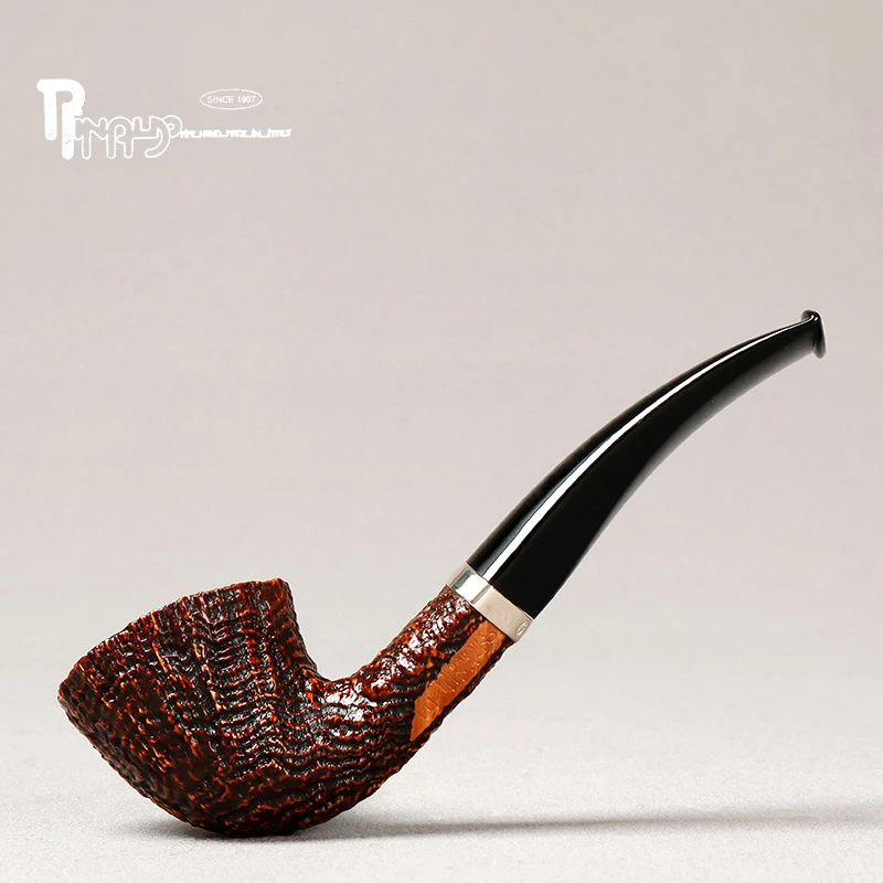 意大利 Rinaldo里纳尔多 深色喷砂都柏林 银圈 手工石楠木烟斗