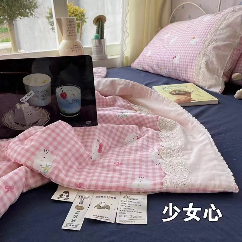 棉花夏被-母婴纯棉全棉双层纱新疆棉花夏被空调被可水洗