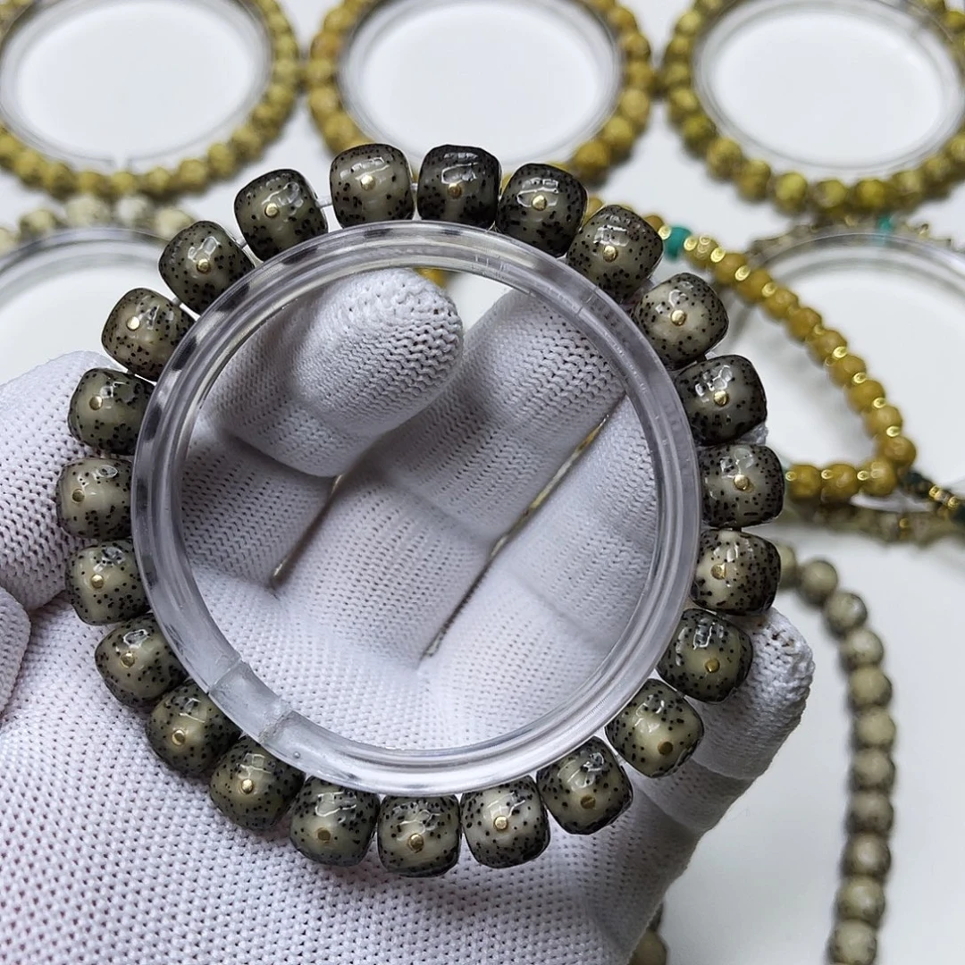 星月菩提手串10改龙鳞绿冰料针尖星