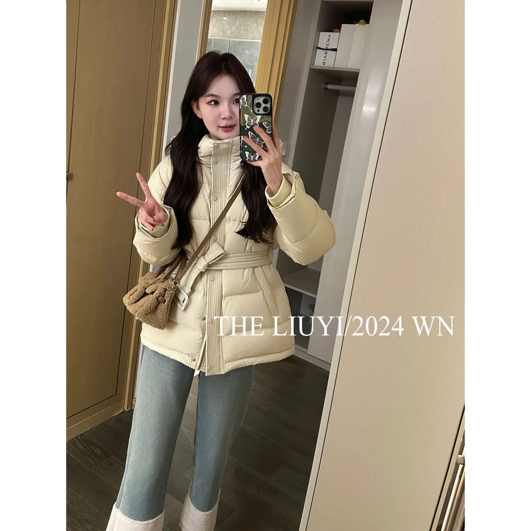 【LIUYI】大女主~冬季显瘦收腰90白鸭绒羽绒服411064