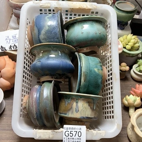 紫砂花盆570微瑕品口径7到8左右