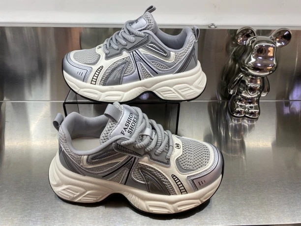 网面老爹鞋女2025年夏季新款薄款透气厚底百搭增高轻便休闲