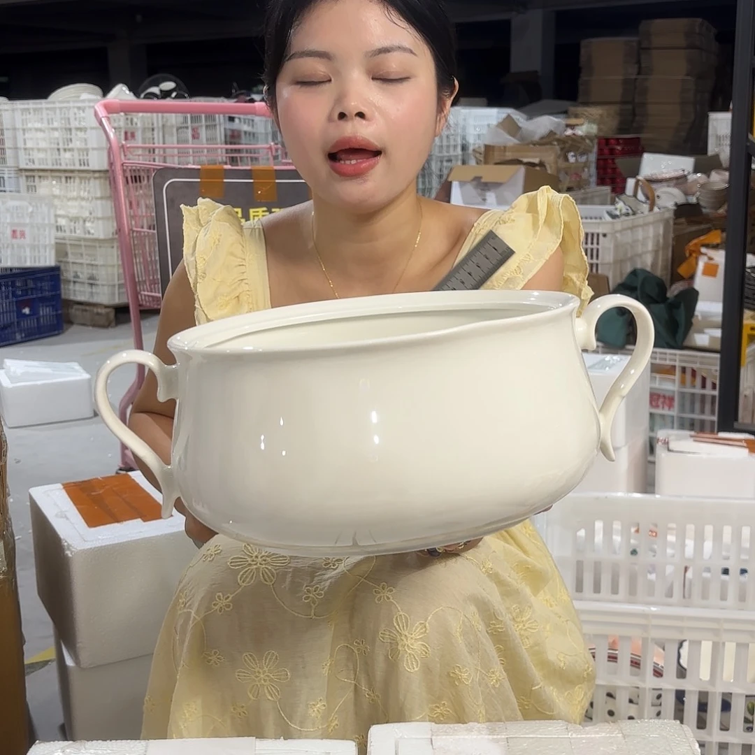 瓷微瑕陶瓷餐具釉下彩5升