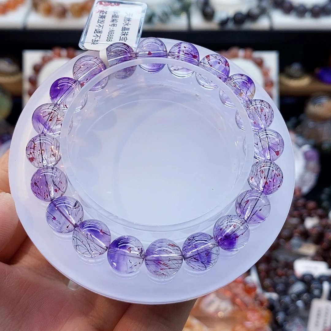 水晶手串未镶嵌紫莓彼岸花