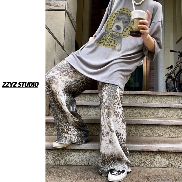 【ZZYZ】“萌趣夏日”慵懒风头巾狗狗印花中长款短袖T恤休闲宽松上衣