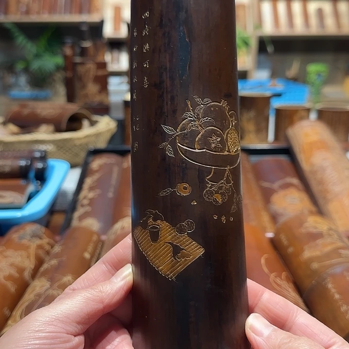 啊****老煤竹手工雕刻精品茶则