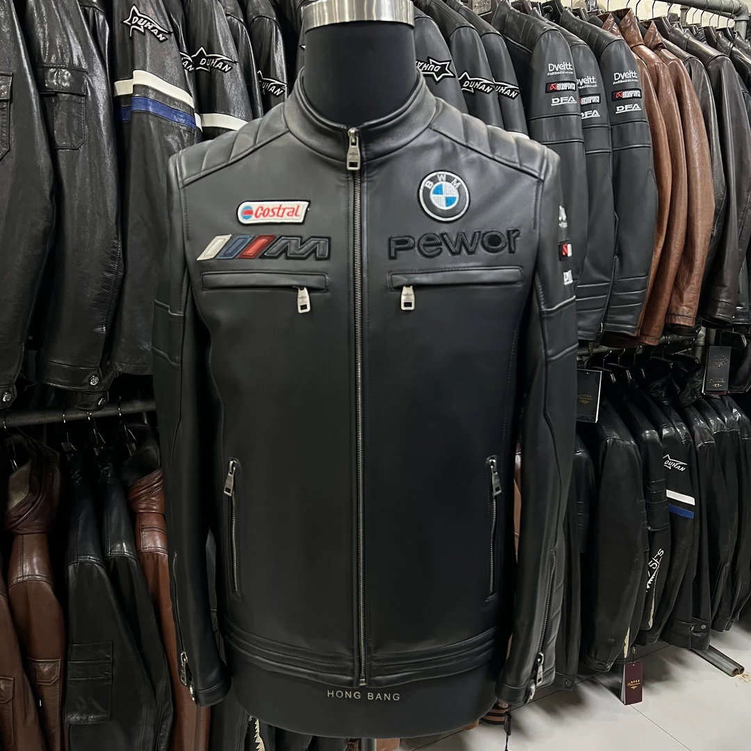 机车骑行皮衣立领男女同款真皮羊皮厚款春秋秋冬