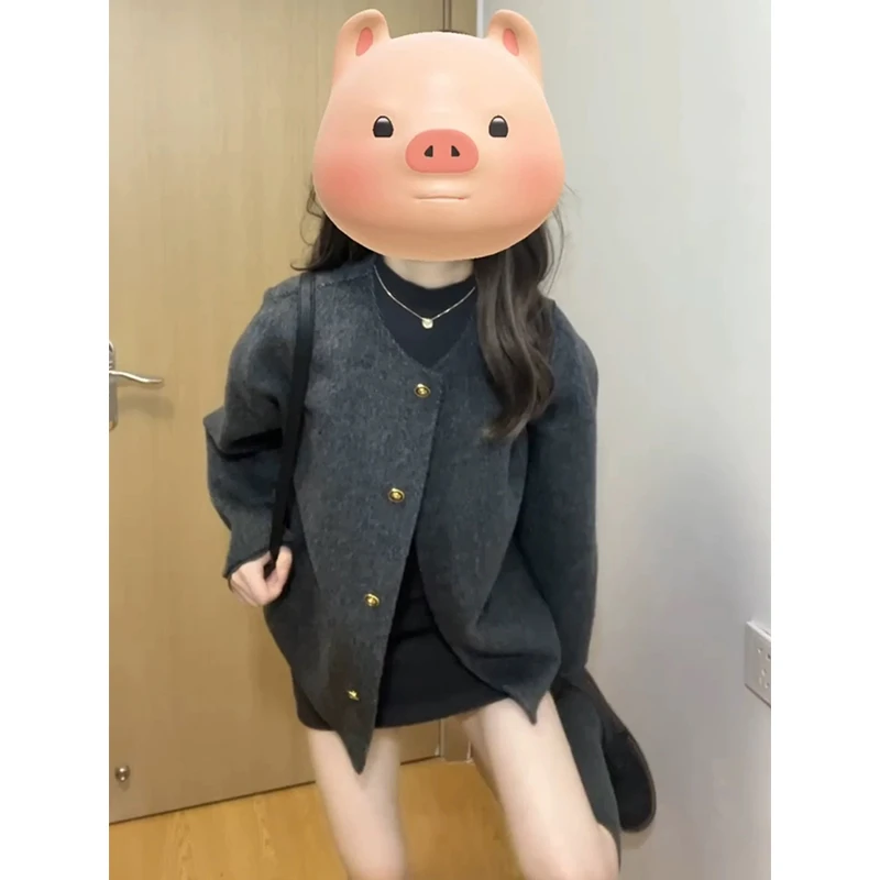 赫本风呢子大衣女2025冬新款毛呢外套小个子高级感气质韩系正流行