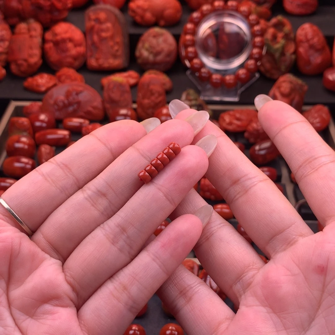 南红玛瑙未镶嵌原矿精工直切隔片5mm