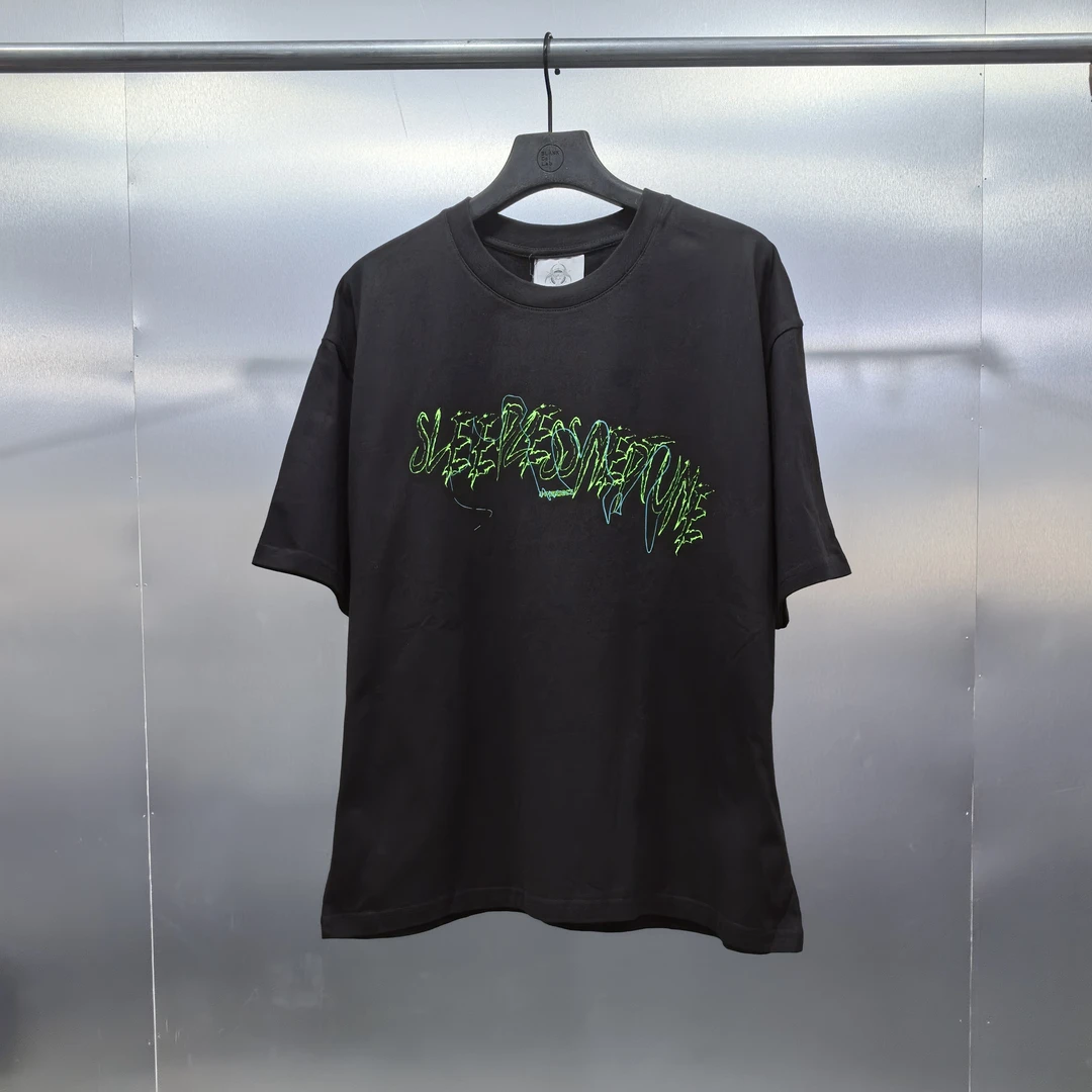 K06-51001-INN夏款正面潮流字母印花夜宽松百搭圆领T恤