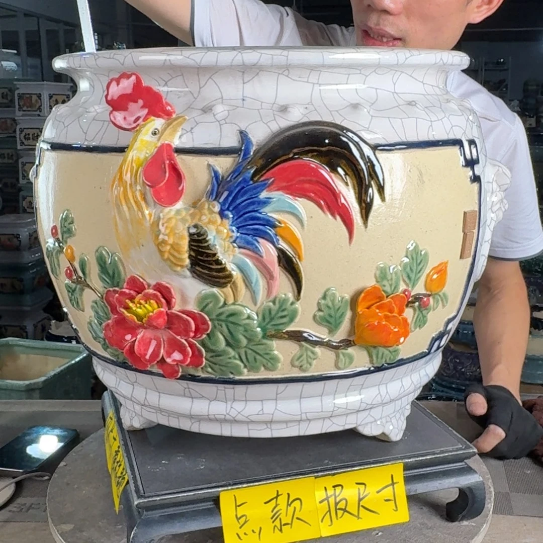 一风堂石湾花盆 内31*30染色