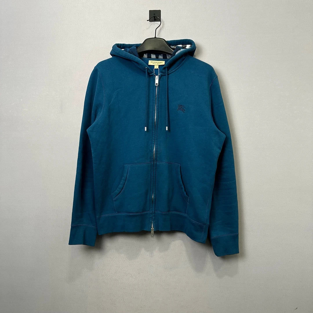 99新 BURBERRY/博柏利 战马格纹拉链帽衫/L码/价7700