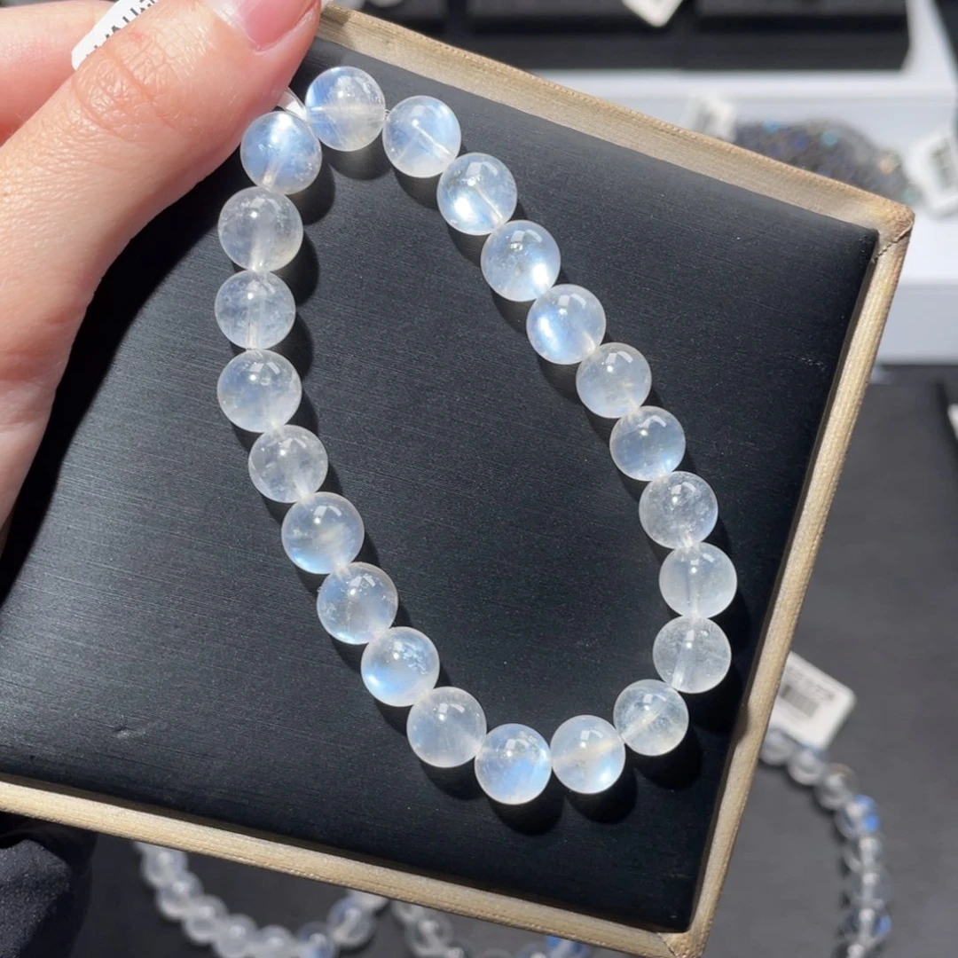 昨***风未镶嵌手链长石奶油体蓝月光8m+