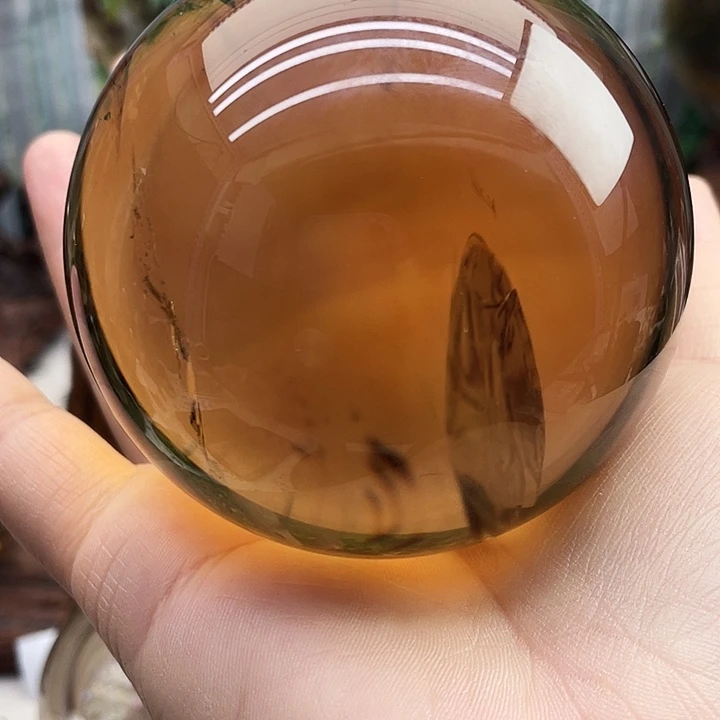 水晶珠宝半成品未镶嵌黄水晶球8cm