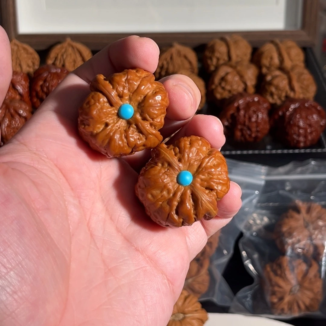 核桃手串/手链35手捻镶嵌蛤蟆